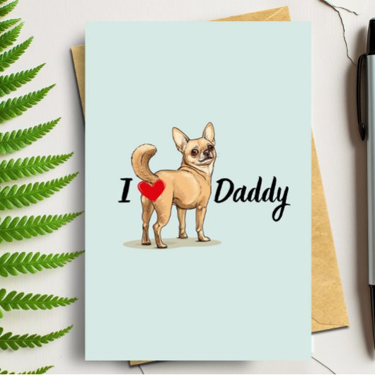 ペットおもしろいドッグお尻ファーザーズデーからチワフアホアズ サンキューカード