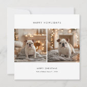 ペットおもしろいハッピーハウリデイズ犬のクリスマスフォト シーズンカード (正面)