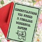 ペットおもしろいハッピーファーマザーズデイキャットフォートグリーン カード