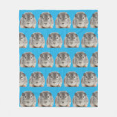 ペットおもしろいパーソナライズされた顔 フリースブランケット (正面)