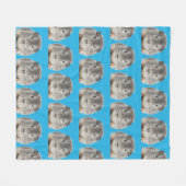 ペットおもしろいパーソナライズされた顔 フリースブランケット (正面(横))