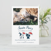 ペットおもしろいフォトサンタポーズキャットドッグクリスマス シーズンカード (スタンド正面)