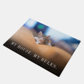 ペットおもしろいフォトマイハウスマイルール ドアマット (アングル)