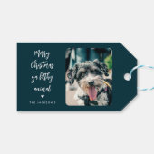 ペットおもしろいフォトメリークリスマス ギフトタグ (正面(横))