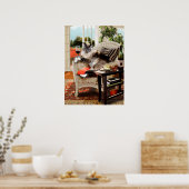 ペットおもしろいポスター猫ちゃんハッピーアワー ポスター (キッチン)