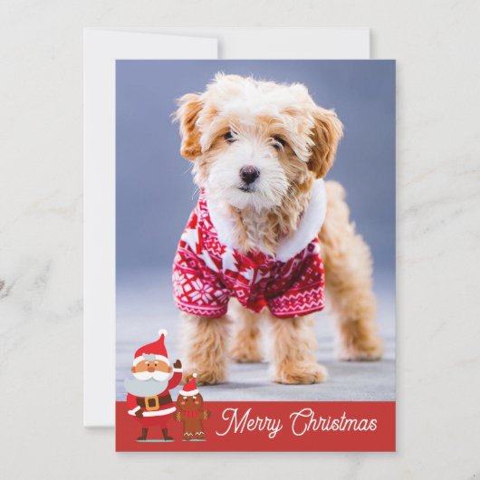 ペットおもしろいメリーかわいい犬クリスマスホリデーカード シーズンカード (正面)