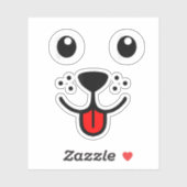ペットおもしろい動物犬パピー幸せ絵文字顔 シール (シート)