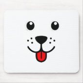 ペットおもしろい動物犬パピー幸せ絵文字顔 マウスパッド (正面)