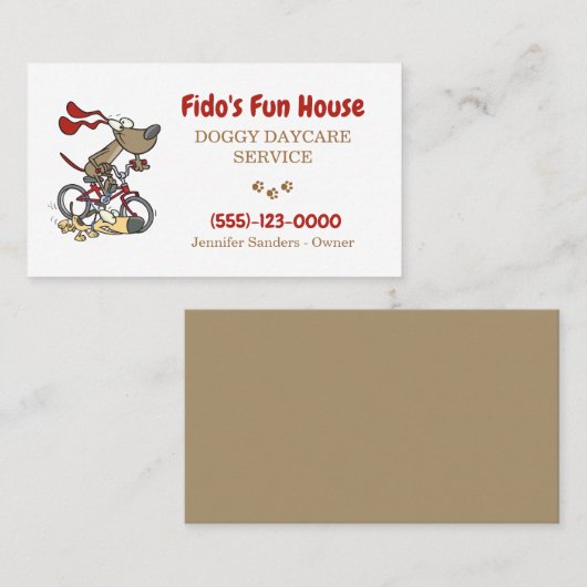 ペットおもしろい座りドギーデイサービスエクササイズ 名刺 (正面/裏面)