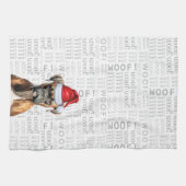 ペットおもしろい恋人ホリディボクサードッグクリスマス キッチンタオル (横)