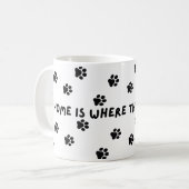 ペットおもしろい愛者マグカップ。家は前足の場所 コーヒーマグカップ (正面左)