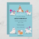 ペットおもしろい誕生日パーティーの招待 招待状 (正面/裏面)