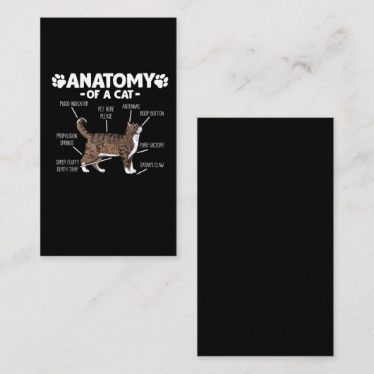 ペットおもしろい飼い主さんが愛する猫の可愛い子猫の解剖 名刺 (正面/裏面)