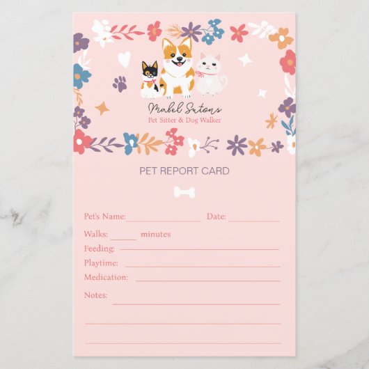 ペットお洒落シッタードッグウォーカーペットのレポートカード (正面)