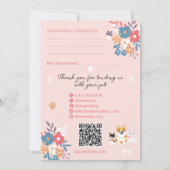 ペットお洒落シッタードッグウォーカーペットのレポートカード 招待状 (裏面)