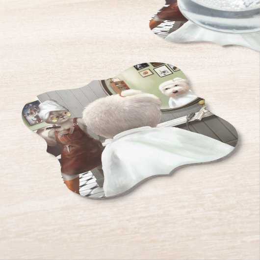 ペットお洒落理容師店 ペーパーコースター (アングル)