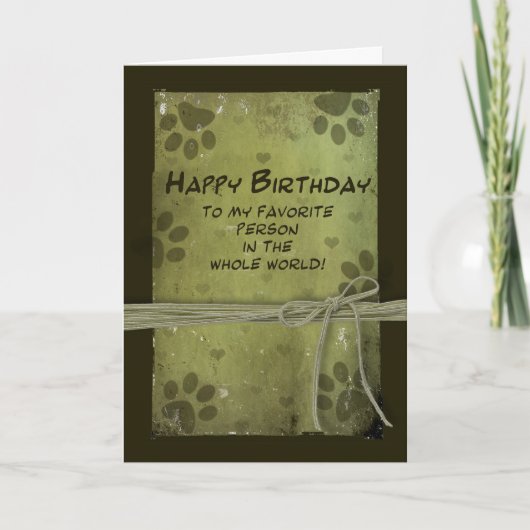 ペットからの誕生日の挨拶 – PAWインプレッション カード (正面)