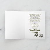 ペットからの誕生日の挨拶 – PAWインプレッション カード (内部)