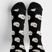 ペットかわいらしパターン白黒 ソックス (上部)