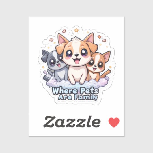 ペットが好きな人には家族かわいいビニールの場所 シール (シート)