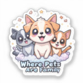 ペットが好きな人には家族かわいいビニールの場所 シール (正面)