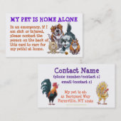 ペットが家だけの緊急カー連絡ド 名刺 (正面/裏面)