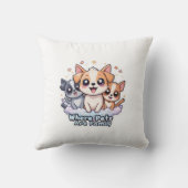 ペットが家族の居場所 かわいい犬好きのクッション クッション (裏面)