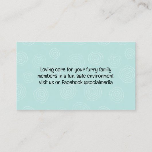 ペットが座ってかわいい覗き犬と猫気に動物 名刺 (裏面)