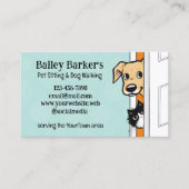 ペットが座ってかわいい覗き犬と猫気に動物 名刺 (正面)