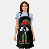 ペットすべての猫の小妖精や小人マッチングファミリークリスマス エプロン (着用した状態)