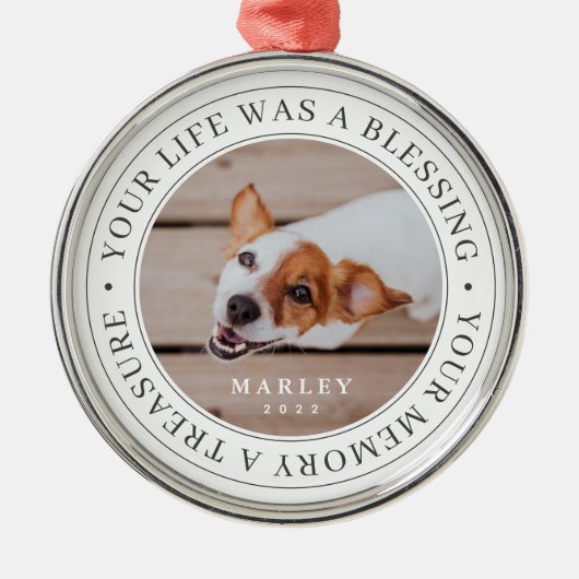 ペットで記念賛美すモダンる メタルオーナメント (正面)