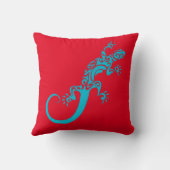 ペットとしての青いゲッコ。クックアート装飾用クッション クッション (裏面)