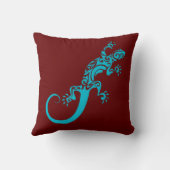 ペットとしての青いゲッコ。クックアート装飾用クッション クッション (裏面)