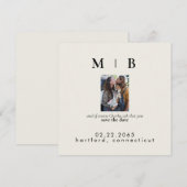 ペットとクリームカップル結婚の発表 招待状 (正面/裏面)