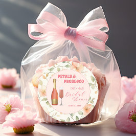 ペットとプロセッコ ゴールド フローラル ブライダル シャワー ラウンドシール