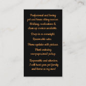 ペットとホームシッティングサービス名刺 名刺 (裏面)