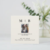 ペットと一緒のカップルの写真 結婚のご報告 招待状 (スタンド正面)