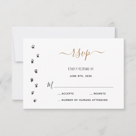 ペットと一緒の結婚式 オーダーメイド 出欠カード (正面)