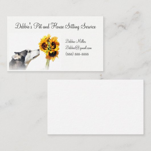 ペットと家が座る名刺 名刺 (正面/裏面)