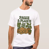 ペットと植物の犬と庭園デザインTシャツ Tシャツ (正面)