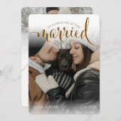 ペットと現代の結婚式のエンゲージメント写真 セーブザデート (正面/裏面)