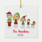 ペットと4のハッピーホリデーズファミリー セラミックオーナメント (裏面)