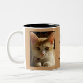 ペットにマグを食べ物を与えて下さい ツートーンマグカップ (左)