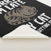 ペットに座って遅くなってごめんなさいおもしろい シェルパブランケット (3/4)