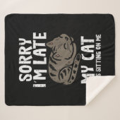 ペットに座って遅くなってごめんなさいおもしろい シェルパブランケット (正面(横))