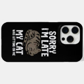 ペットに座って遅くなってごめんなさいおもしろい Case-Mate iPhoneケース (裏面 (横))
