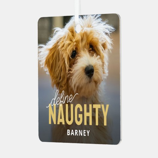 ペットのいけな写真のクリスマス メタルオーナメント (正面左)