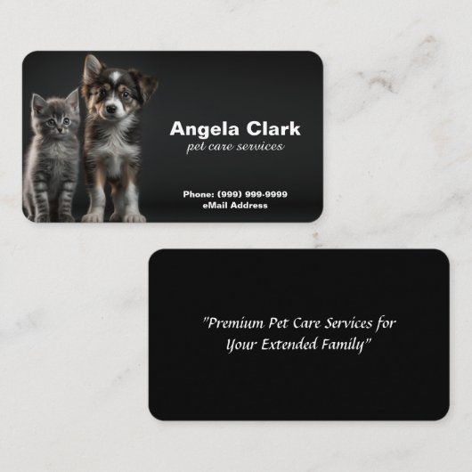 ペットのお散歩/お留守番 ビジネスカード (正面/裏面)