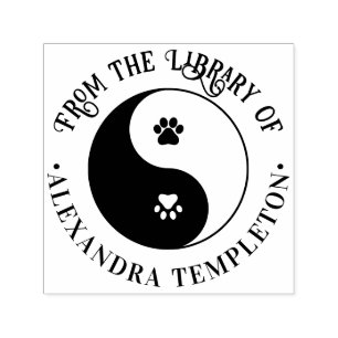 ペットのお paw 犬 猫 陰陽 シンボル ライブラリー 書名 セルフインキングスタンプ