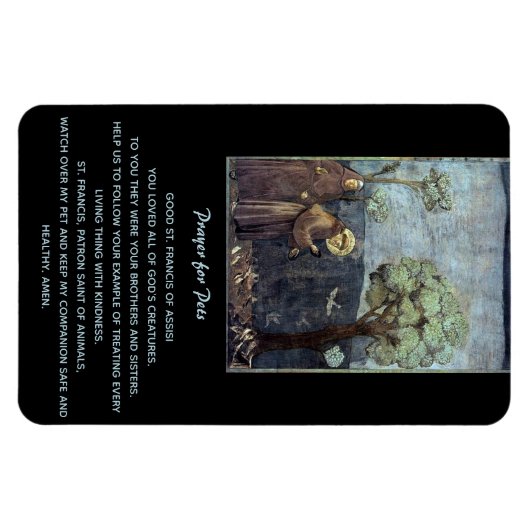 ペットのためのアッシジ祈りの言葉の編集可能な聖フランシス マグネット (横)